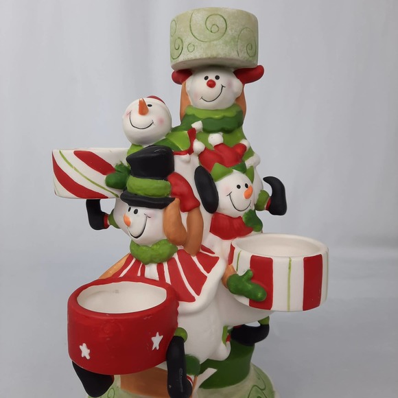 Yankee Candle Circus Snowman Christmas Multiple Tea Light Ceramic Holder - Picture 3 of 12